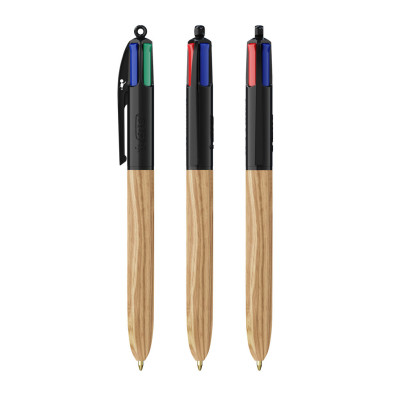 BIC® 4 Colours Wood Style with Lanyard